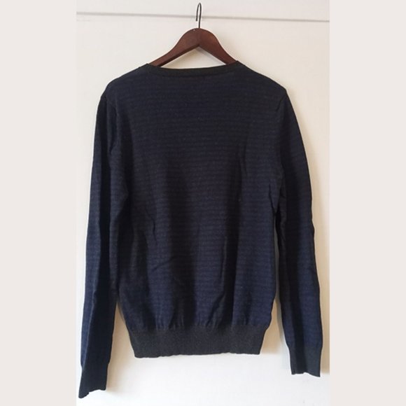 APC - Black and Blue striped sweater - Cotton/silk/Cashmere - Sz L (Fits M) - Picture 4 of 8